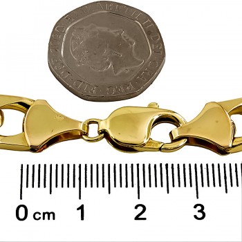 9ct gold 34.6g 9 inch curb Bracelet